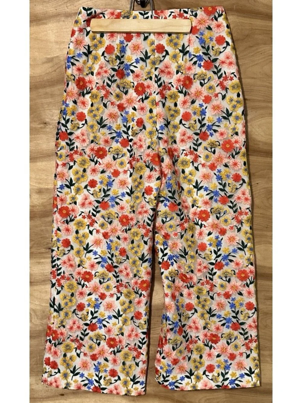 Antonio Melani  Woman Sz 4 Dress Pants Nellya Floral Embroidered Wide Leg Boho